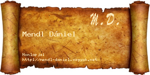 Mendl Dániel névjegykártya